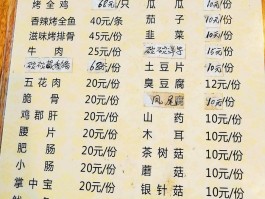 石棉烤肉烧烤菜单品种大全的简单介绍