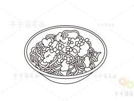 各地美食给热干面加油简笔画(各地美食给热干面加油简笔画图片)