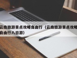 云南旅游景点攻略自由行（云南旅游景点攻略自由行八日游）