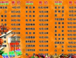 日照烧烤菜单品种大全图(日照烧烤菜单品种大全图解)