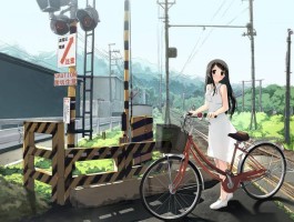 小女孩骑自行车旅游的日漫的简单介绍